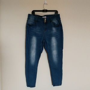 High waist skinny stretch jeans
